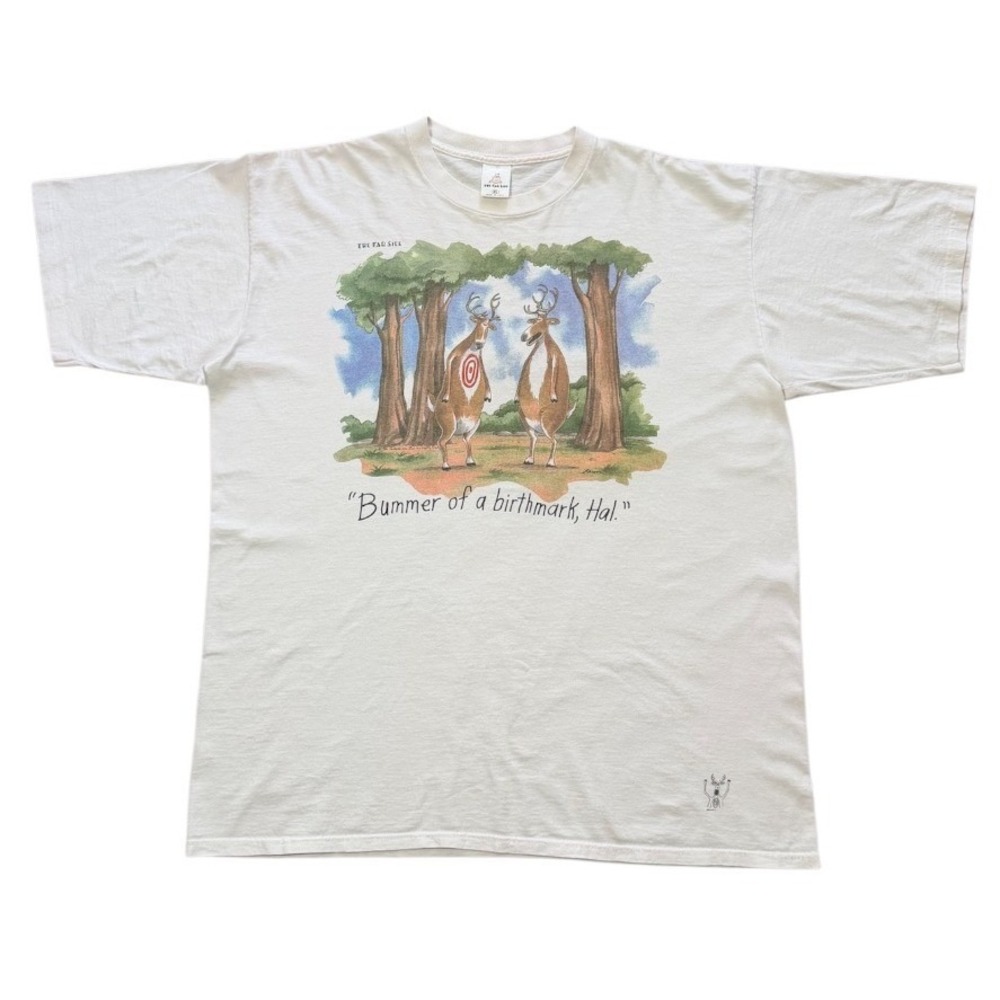 Vintage 90s The Far Side Gary Larson Bummer Birthmark Hal Graphic Art T-shirt
